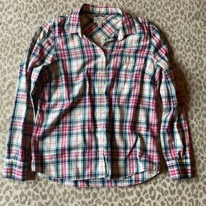 J Crew women’s plaid button down shirt, size 12